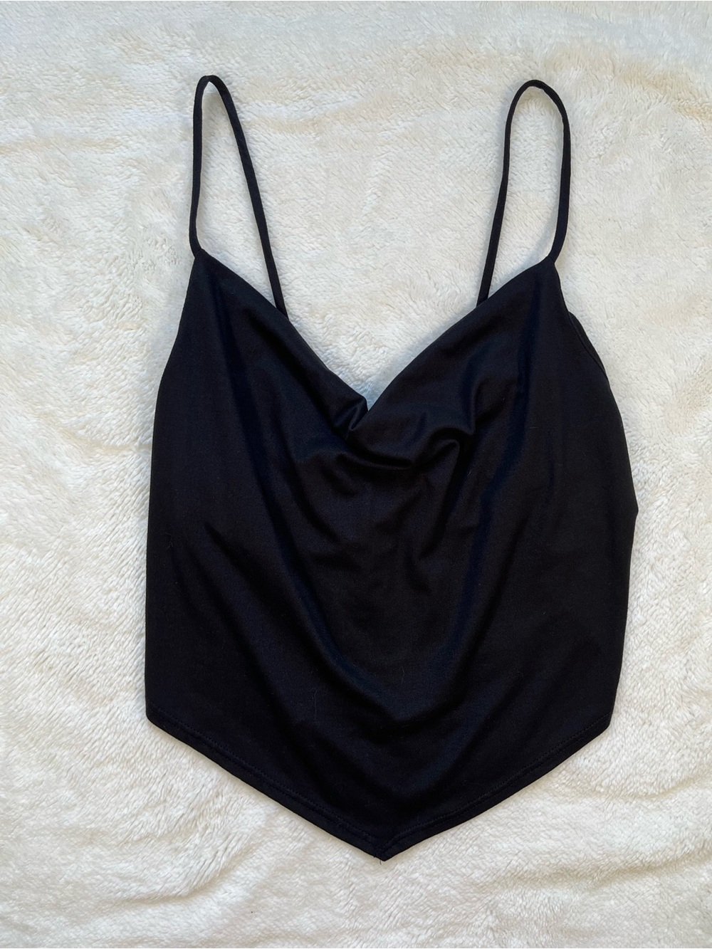 Black Cowl Neck Camisole Top - size L